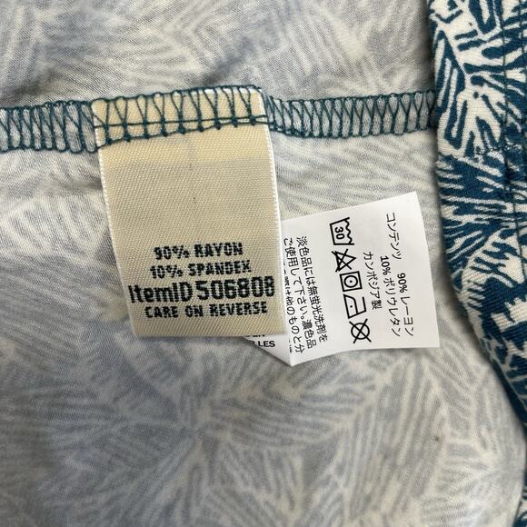 L.L. Bean Summer Knit A-line Dress Women's Large Blue V-Neck - Picture 4 of 4